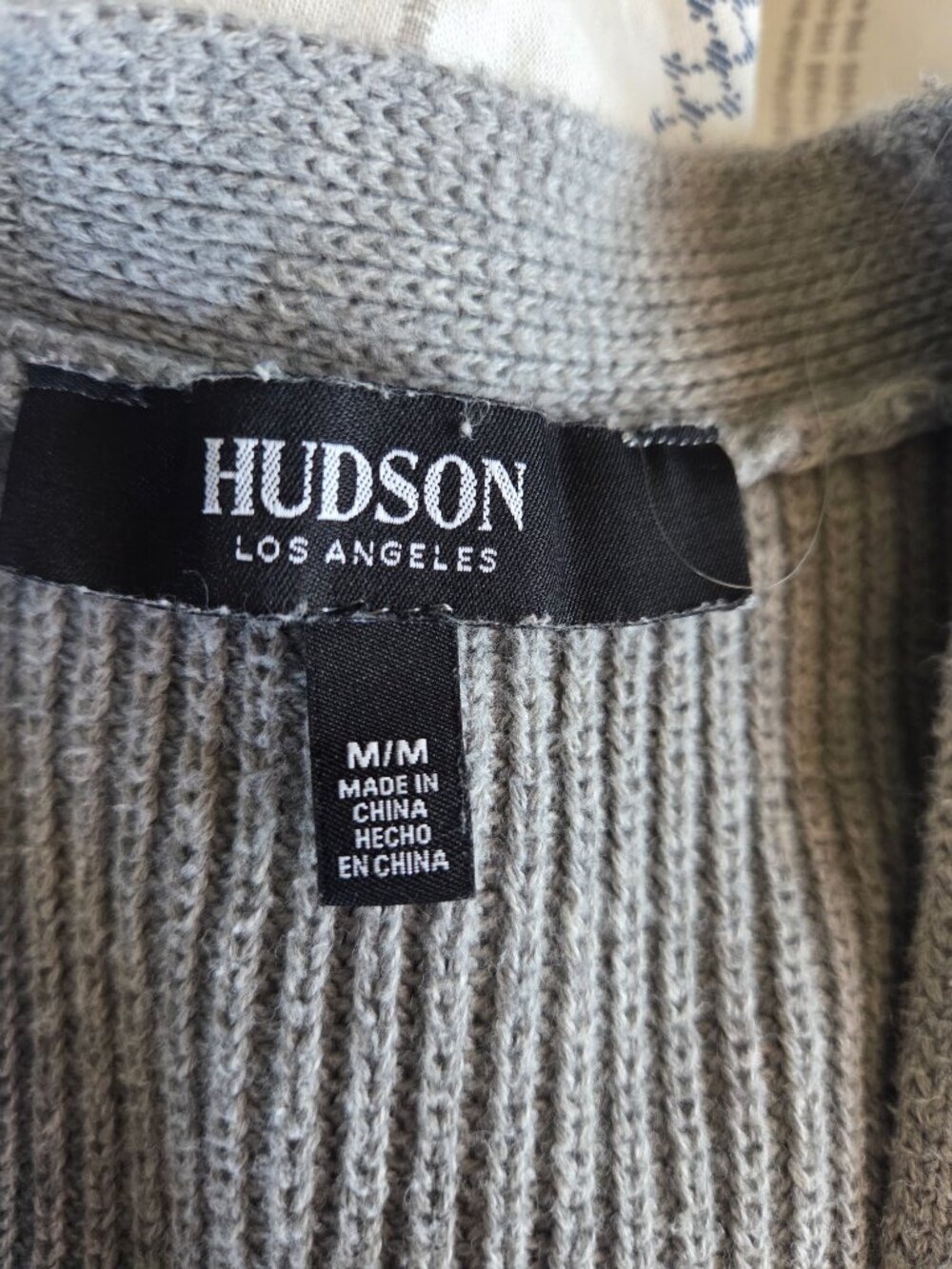 Hudson Jeans Gray Ribbed Button-Up Cardigan - Picture 3 of 5
